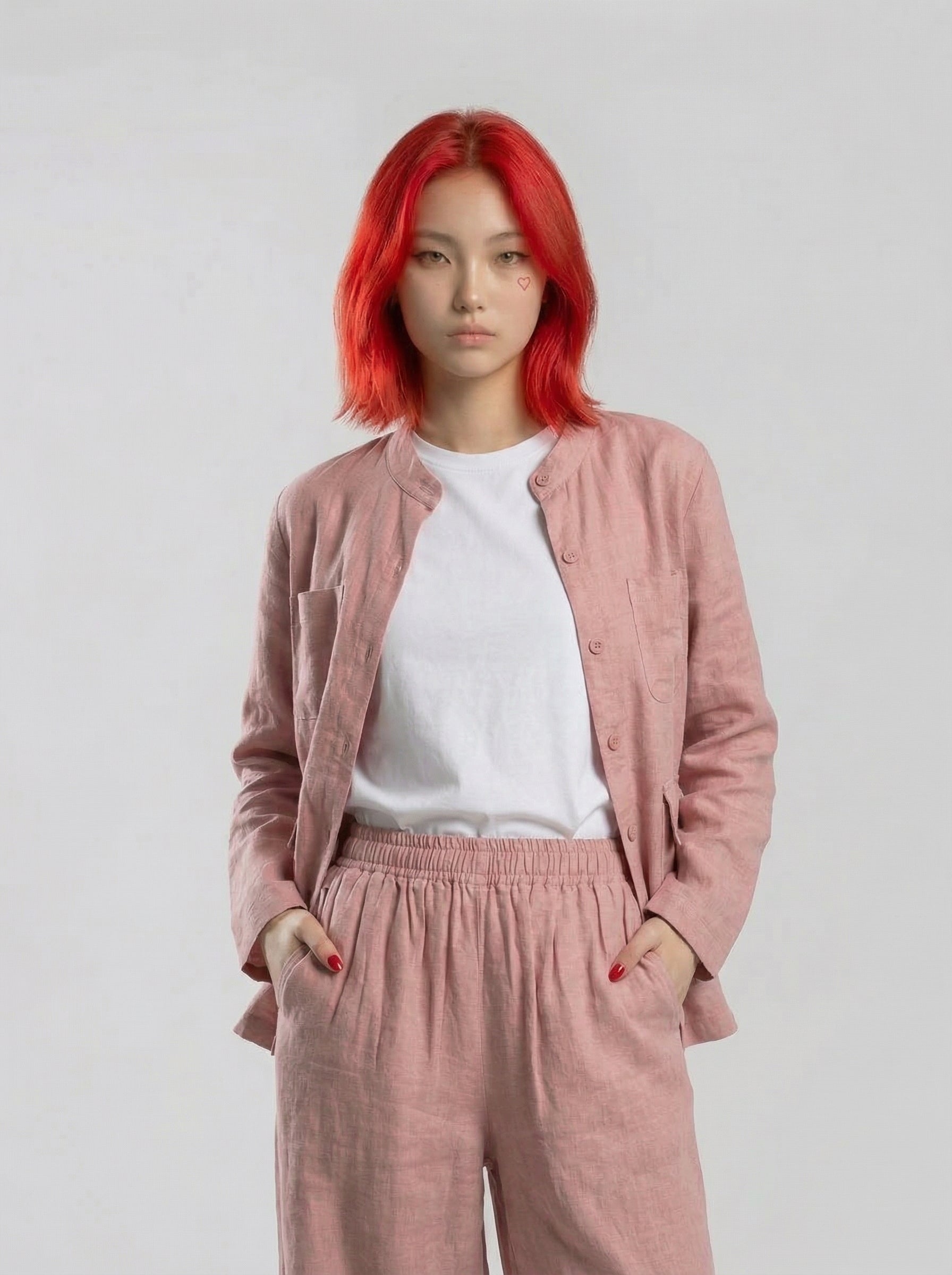 The Raw Linen Co-Ord | Pink
